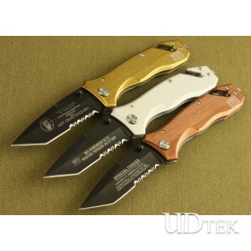 OEM CHINA UC SURVIVAL FOLDING KNIFE WITH BROWN,WHITE AND GREEN COLOR UDTEK01878
